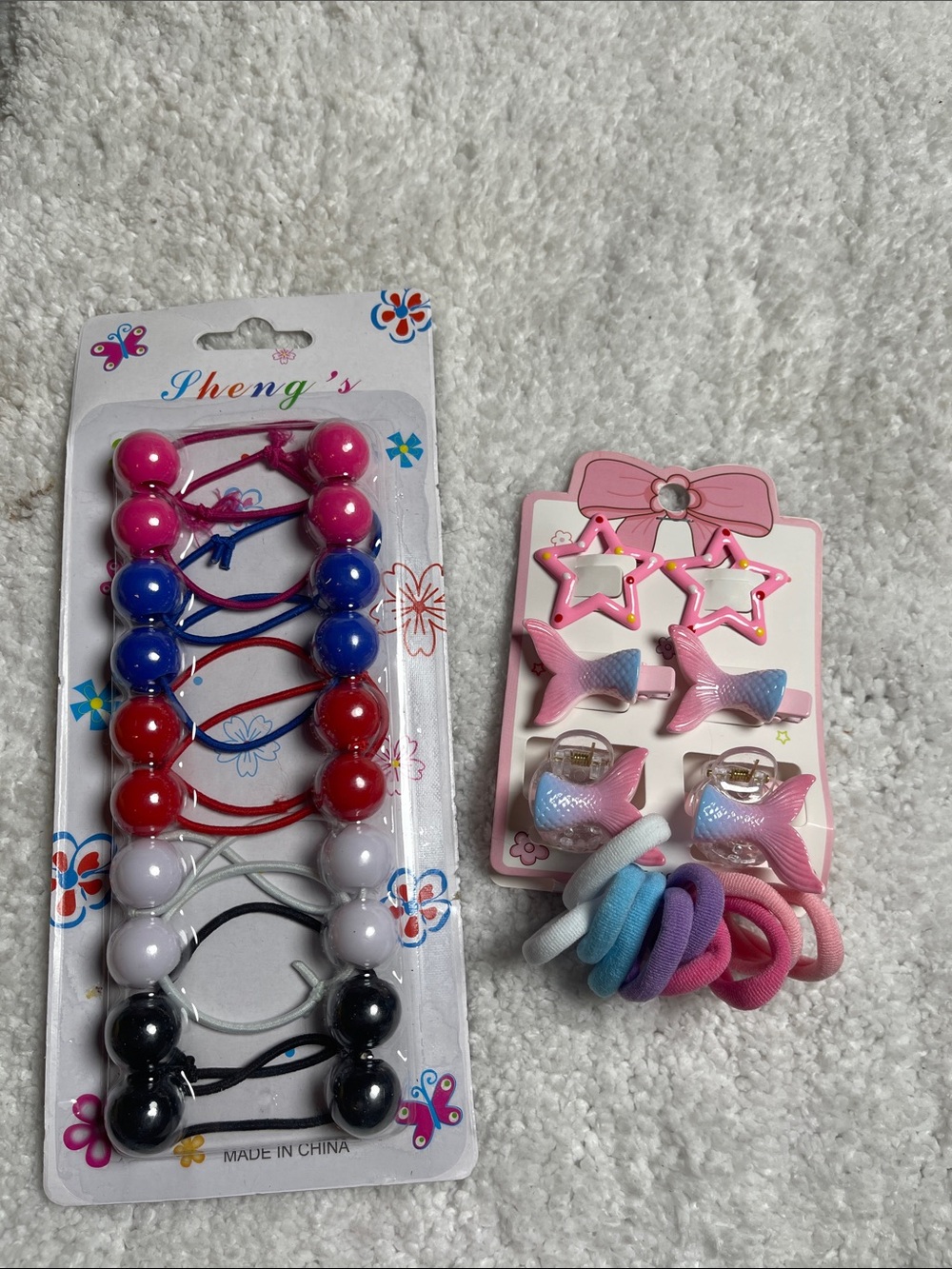 Kids Hair Accessory Set - Pink, Blue, Red, White, Black